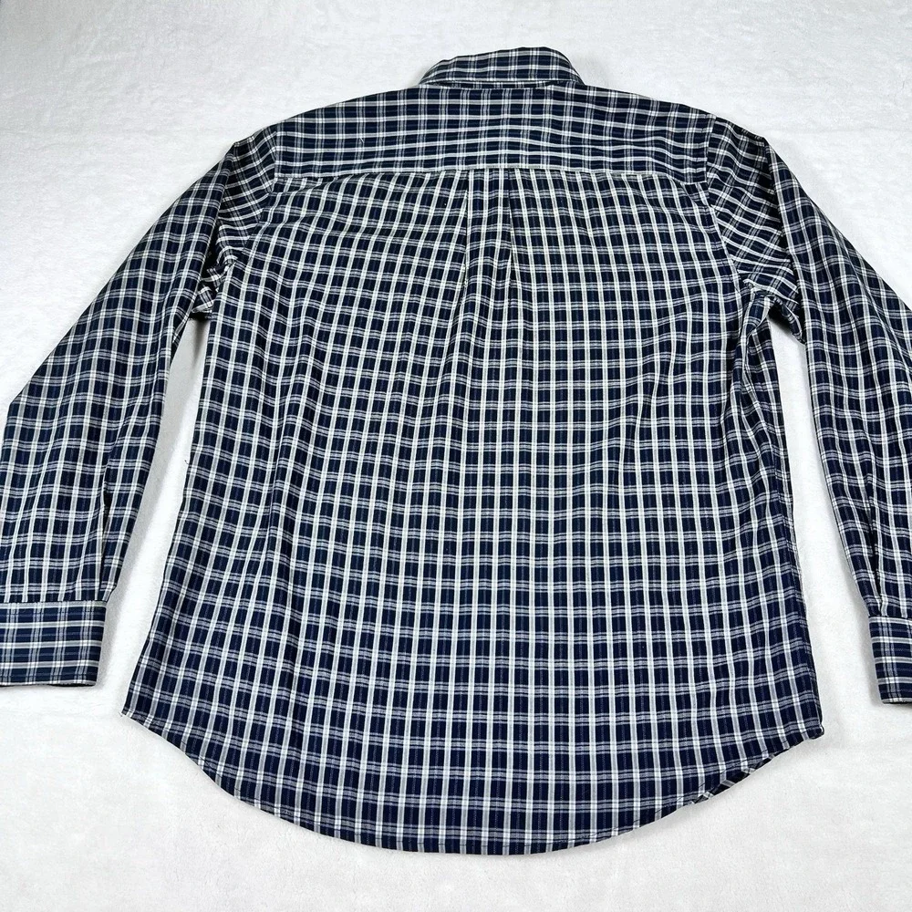 Vintage‎ Dockers Oxford Shirt Men Medium Plaid Long Sleeve Button Down Outdoors